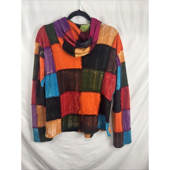 The Collection Royal Patchwork Multi-Colour Hoodie Womens Size M - Picture 7 of 10